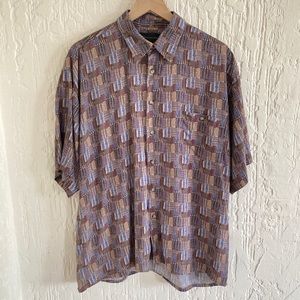 Damante Short Sleeve Casual Button Down Shirt Size Large